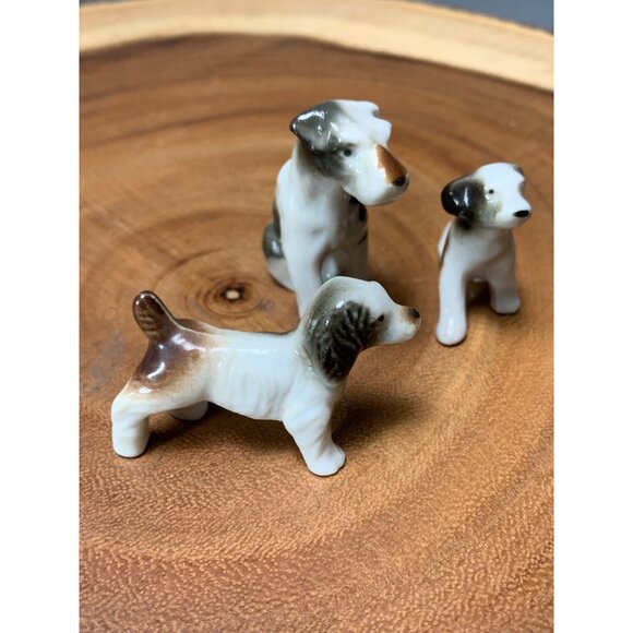 Vintage Miniature Porcelain Dog Figurines Set of 3 - Picture 2 of 9